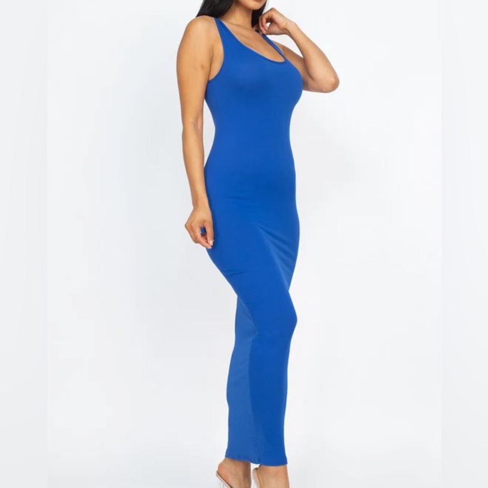 Royal Blue Scoop Neck Bodycon Maxi Dress 💙